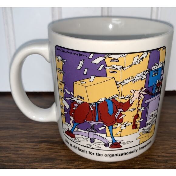 The Neighborhood Jerry Van Amerongen Cartoon Cup Mug Organizationally Impaired - Picture 1 of 5